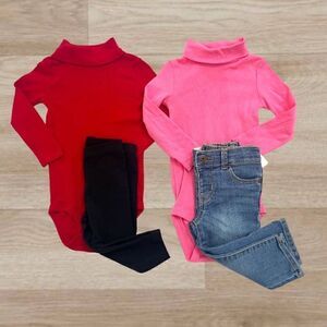 Baby Girl Turtleneck Long Sleeve and Pants Bundle 12 months